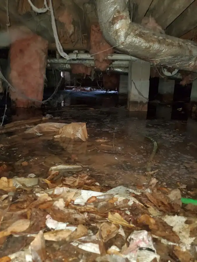 Crawl space flood assessment for Commercial Water Damage Restoration in Pacifica