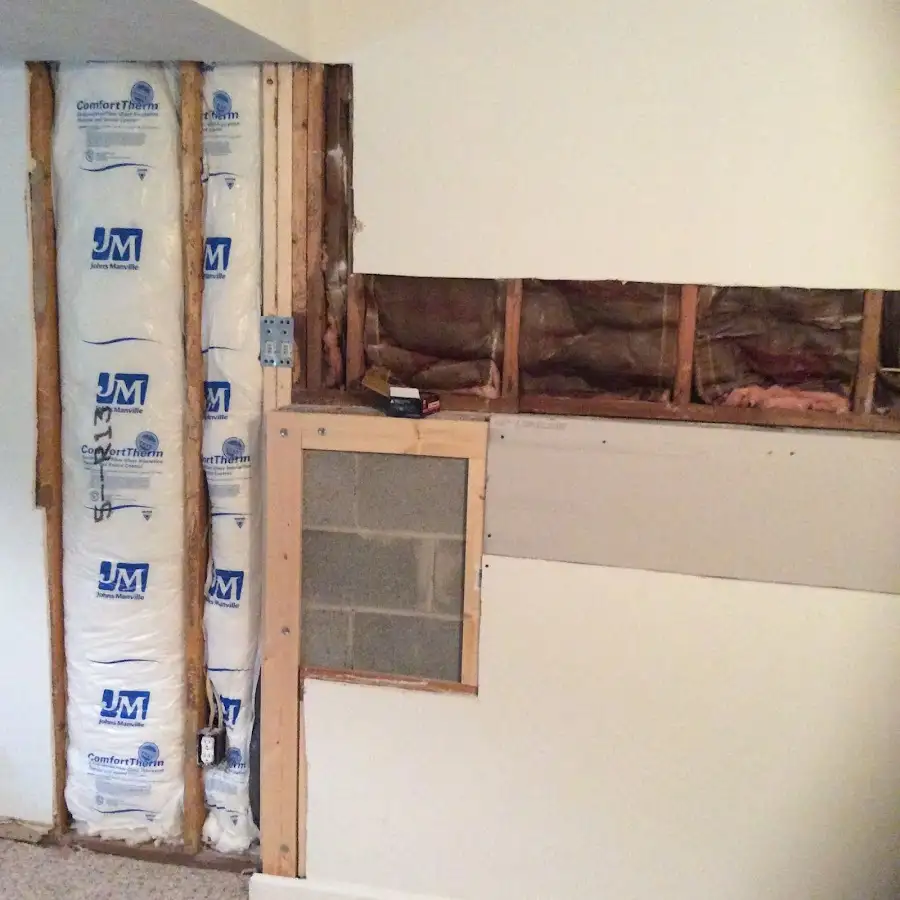 Wall insulation replacement during Basement Flood Cleanup in Pacifica